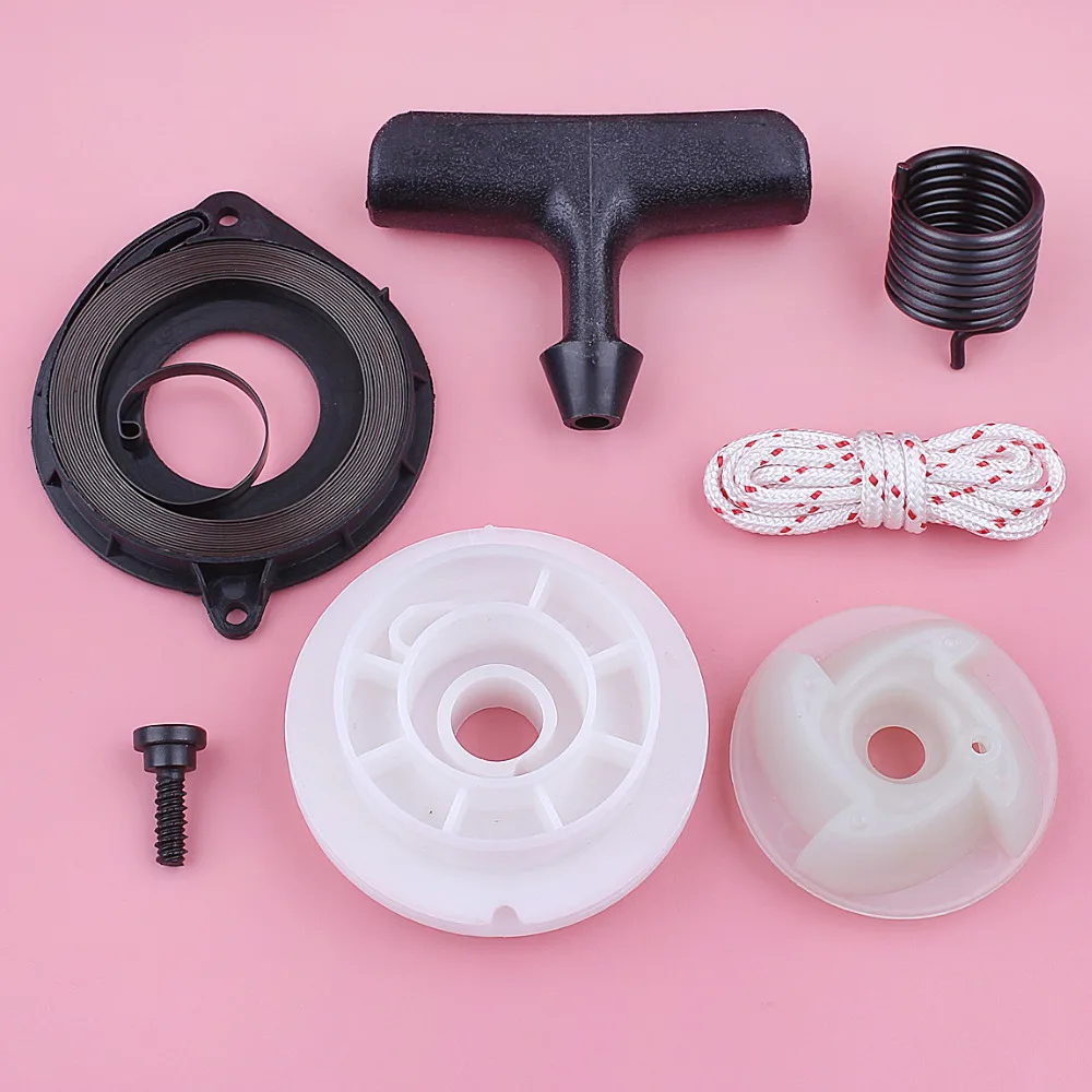 Kit fune con impugnatura a molla per puleggia di avviamento a strappo per Husqvarna 435 440 445 445E 450E strumento da giardino per motosega sostituire il pezzo di ricambio