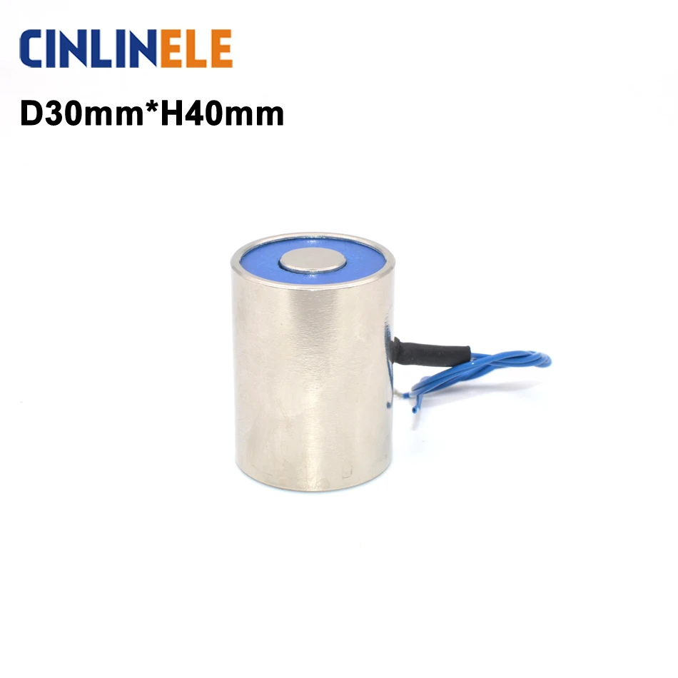 D30mm*H40mm 15KG 150N Holding Electric Magnet Lifting Solenoid Sucker Electromagnet DC 6V 12V 24V Non-standard custom