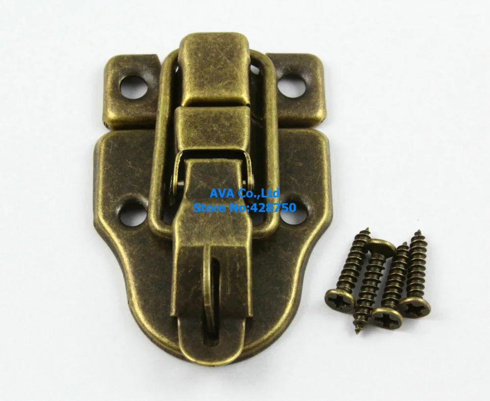 

10 Antique Brass Decorative Hasp Jewelry Box Hasp Latch Lock 40x56mm with Screws