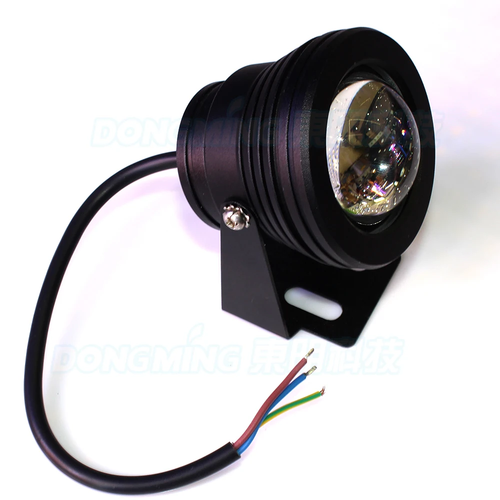 

10pcs Black cover convex lens underwater led lamp red blue green underwater led lights IP68 10W led underwater pool light