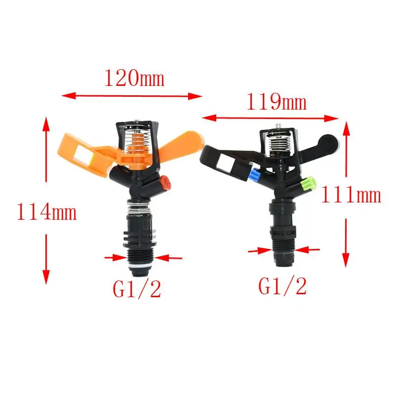 1/2 cal zraszacz obrotowy dysze rocker dysza Farm sprin klers zraszacz gospodarczy podlewanie ogrodu 1 sztuk