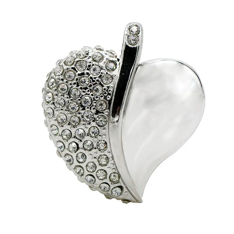 Loving Heart Crystal Necklace Usb 2.0 Usb Flash Drives Thumb Pendrive U Disk 4GB 8GB 16GB 32GB Usb Creative Memory Stick Storage