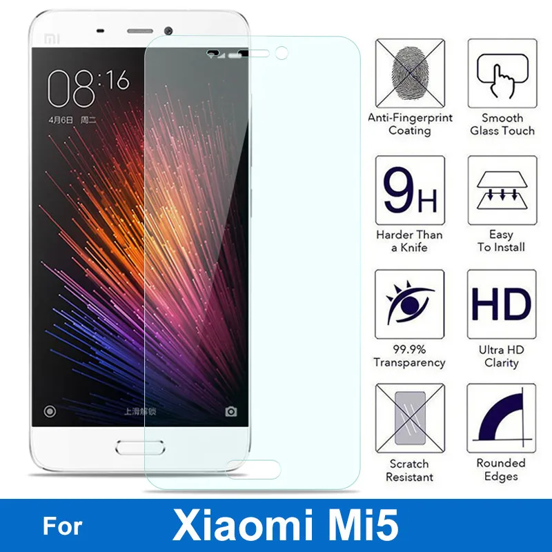 For Xiaomi MI5 5 Tempered Glass Screen Protector 9H 2.5 Safety Protective Film On Xiaomi5 Libra M5 Mi-5 M Five pelicula de vidro