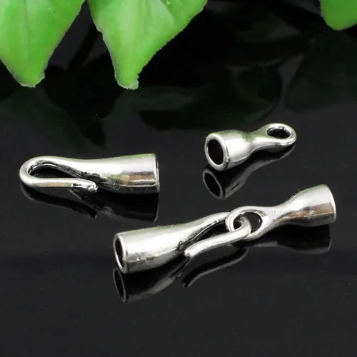 Hole 3mm Fashion Fold Over Lobster Clasp Connectors For Necklace Bracelet Chain DIY Making Accessories 28x6mm 50sets K04259