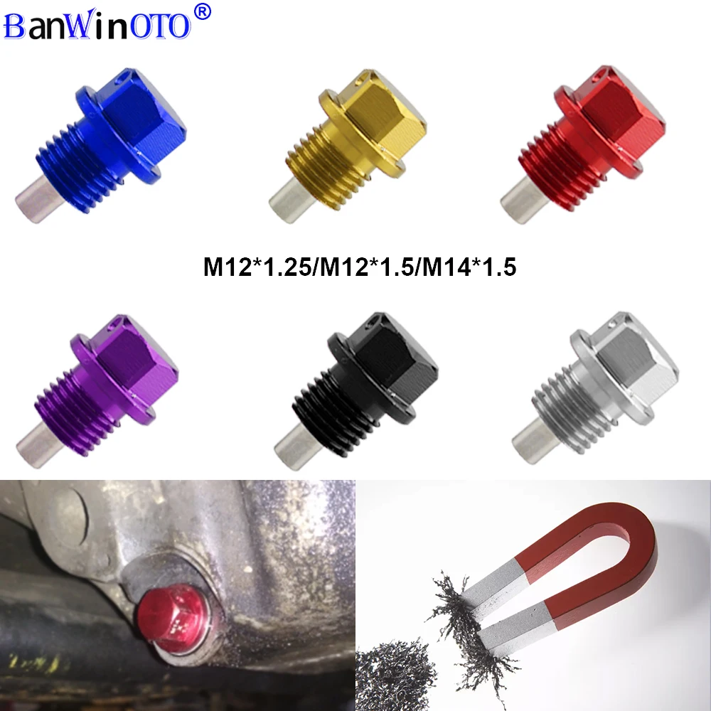 JDM Oil Drain Plug Bolt Magnetic Engine Oil Pan Drain Nut Magnets For Passat Nissan Toyota peugeot M12x1.25/M12x1.5/M14x1.5x1.25