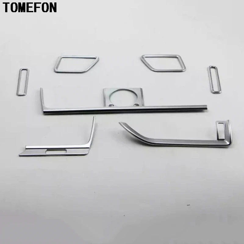 

TOMEFON Auto Cover Styling For Lexus RX 2016 ABS Chrome Front Console Air Conditioning Outlet Air Vent Cap Sticker Accessories