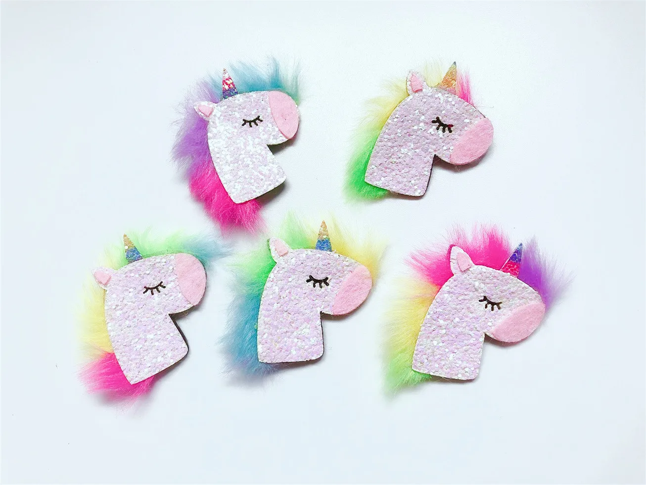 Boutique 10pcs Fashion Cute Glitter Gradient Rainbow Color Unicorn Hairpins Horse Hair Clips Princess Headwear Hair Accessories