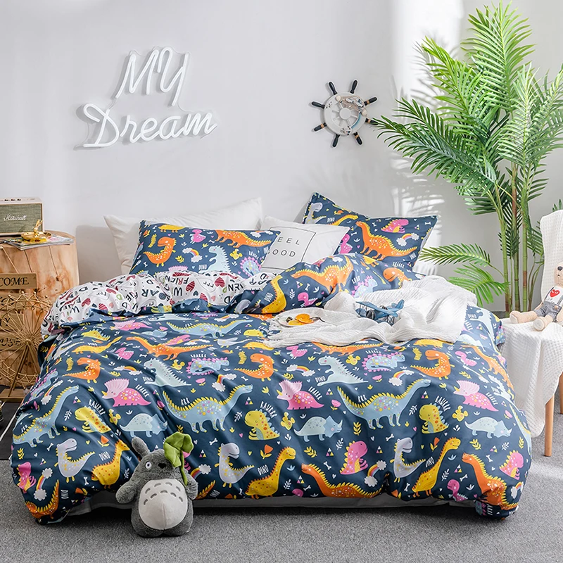 

Cartoon Dinosaur Kids Bedding Set Crib Twin Children's Boy's Duvet Cover Set Bed Linen Set Home Bedroom Living Room cover Set