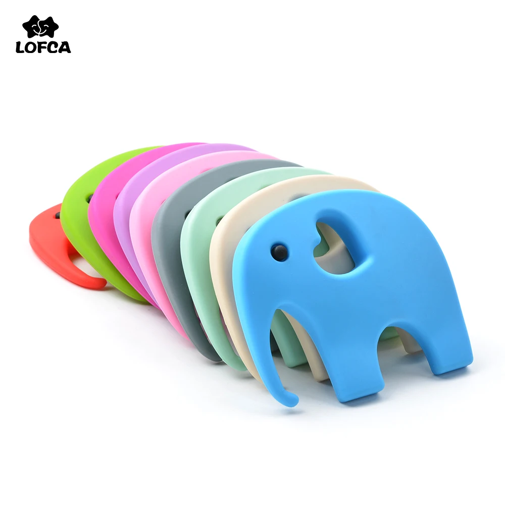 

LOFCA Elephant Teething Pedant BPA Free Silicone Teether Bead For Necklace Making DIY Baby Pacifier Clip 1pc Teething Beads