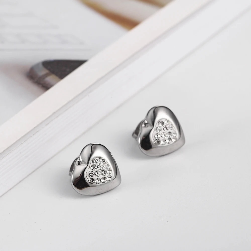 OUFEI Stainless Steel Jewelry Woman Sets Heart Necklace Earrings Bracelet Set Accessories Fashion Jewelry sets Gifts For Women