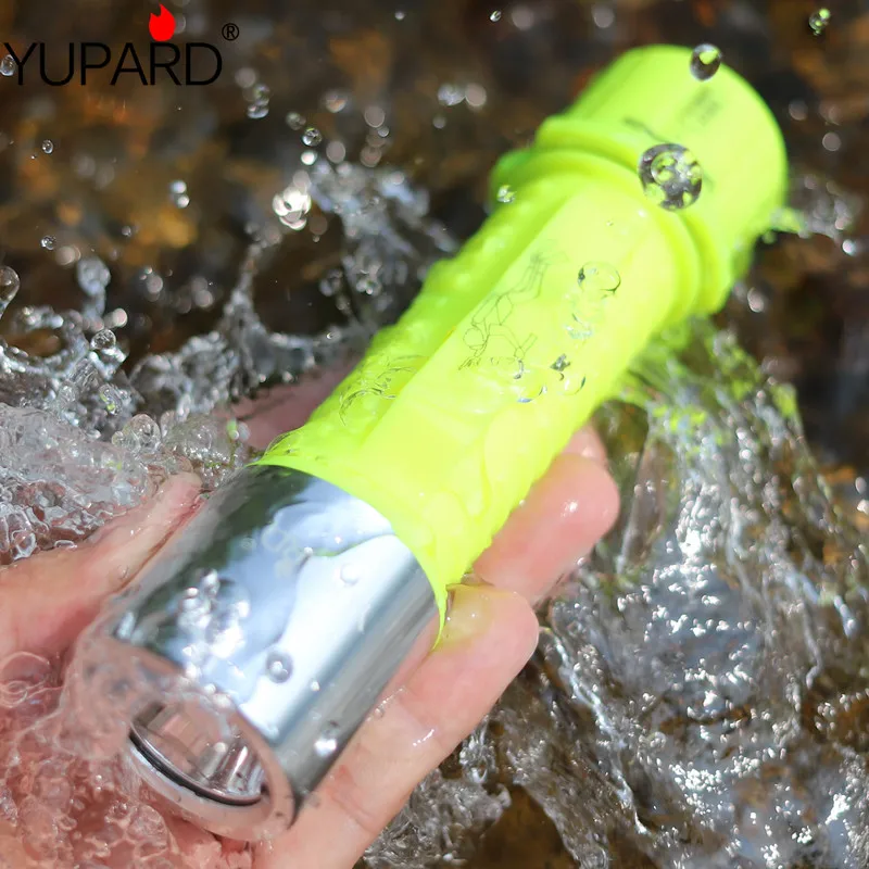 

YUPARD XM-L2 led Diving Waterproof Underwater Flashlight Lamp Torch 3 Mode T6 LED 18650/AAA rechargeable battery yellow light