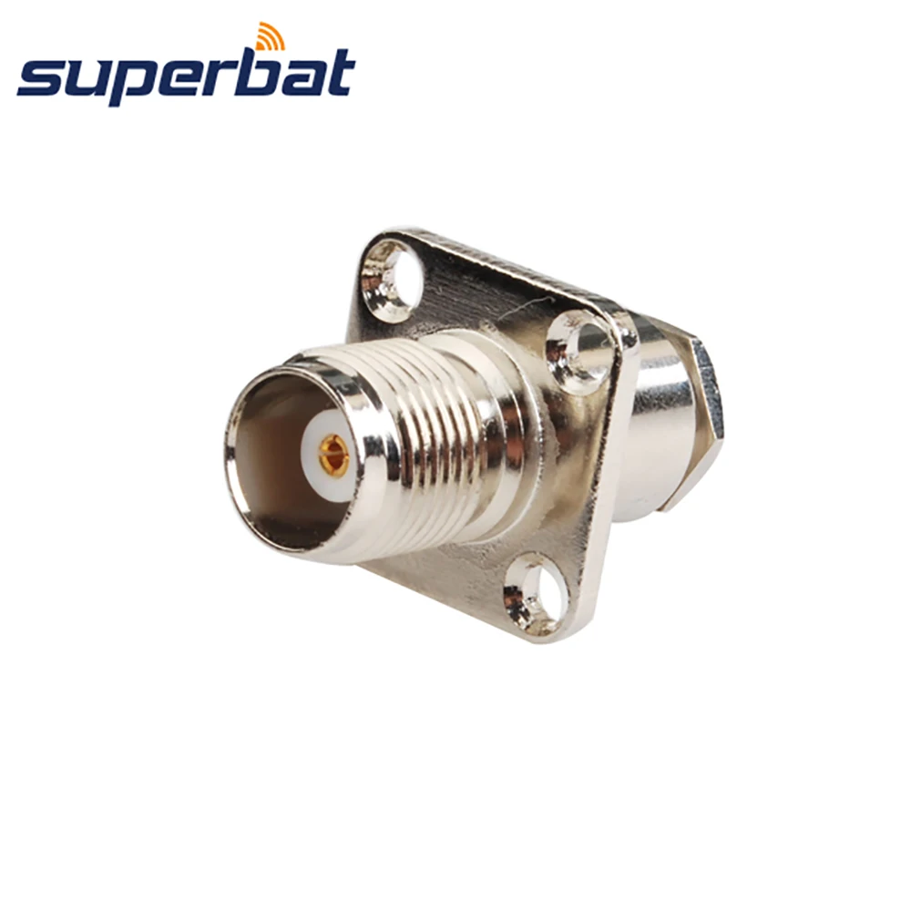 Superbat TNC Clamp Female with 4 hole Panel Mount RF Coaxial Connector for Cable LMR195 RG58 RG400