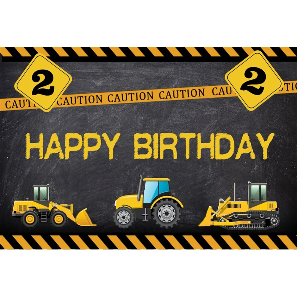 

Laeacco Happy Baby 2nd Birthday Party Toy Truck Cartoon Portrait Photo Backdrops Photography Backgrounds Photocall Photo Studio