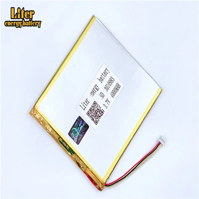 プラグ 1.0-4 P 3.7 v 3010983 3011085 4000 3000mah のポリマーリチウム電池リポ充電式バッテリー MP5 GPS DVD 電子書籍タブレット PC ビデオ際どい