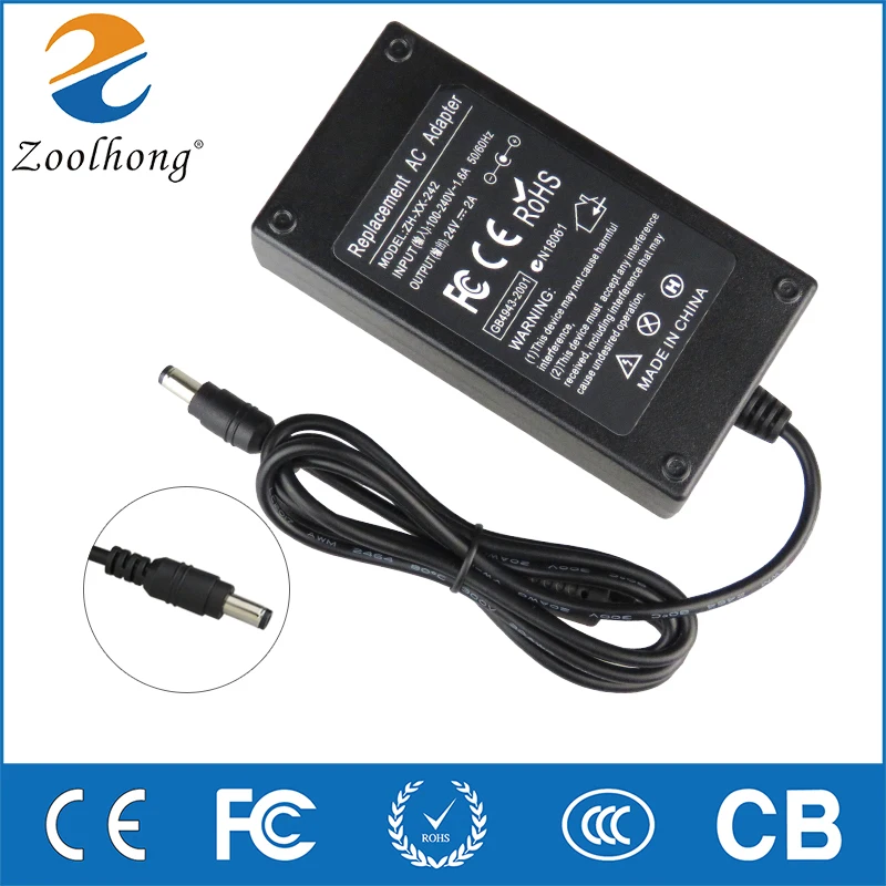 DC 24V 2A LED Adapter power supply input AC100-240V to output DC24V LED lamp Lighting Transformers