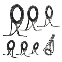 New 7PCS  Fishing Rod Guide Oval Fishing Rod Eyes Guides Line Rings Pole Repair Kit 5-18mm Dia Set New