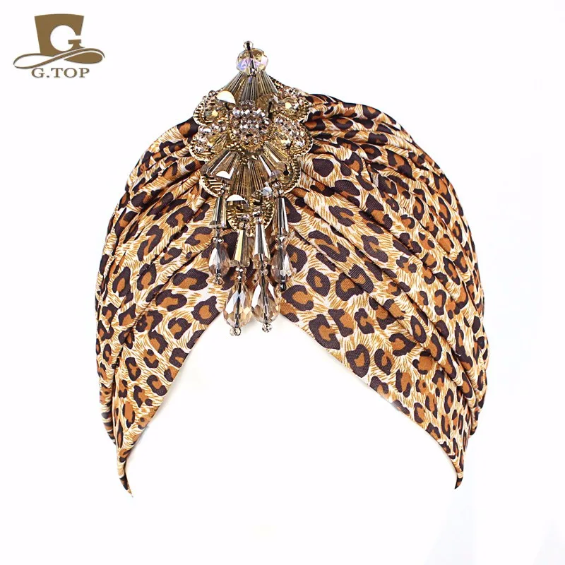 NEW Luxury Divas turban Head wrap hat with beaded pendant Women Islamic Inner Hijab Caps Arab wrap Head femme musulman turbante