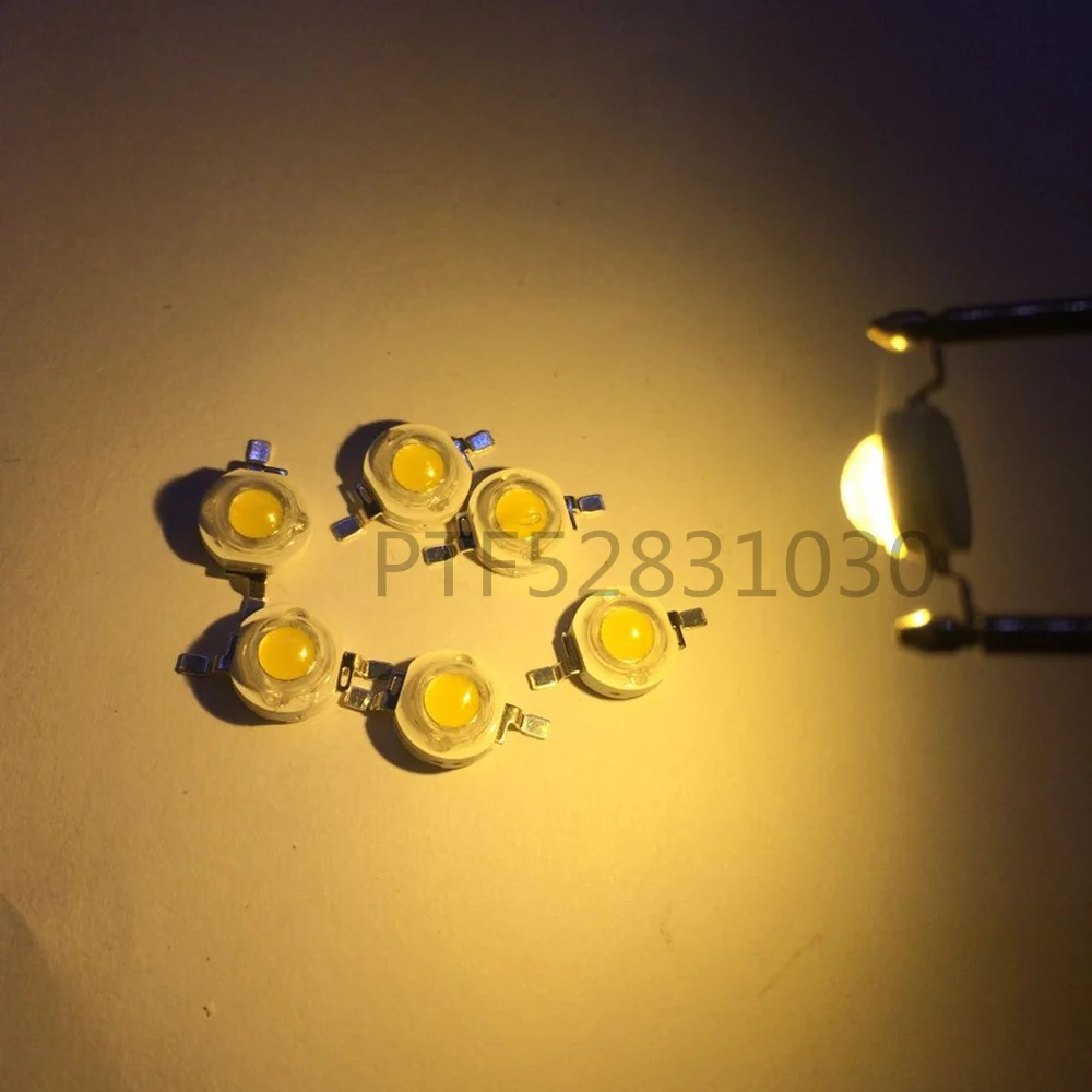 3 W warmweißer Hochleistungs-LED-Perlenemitter DC3,2–3,8 V, 700 mA, 180–200 lm, 3000–3500 K, ohne Sockel