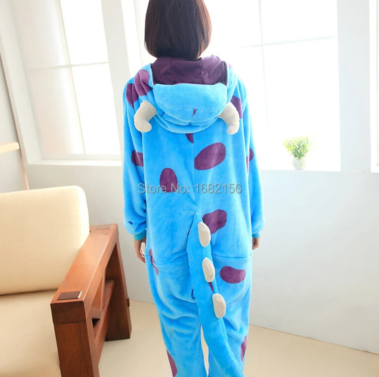 Kigurumi Blue Monster University Sulley Sullivan Onesies ชุดนอนคอสเพลย์ชุดนอนชุดเดรสปาร์ตี้ Pijamas