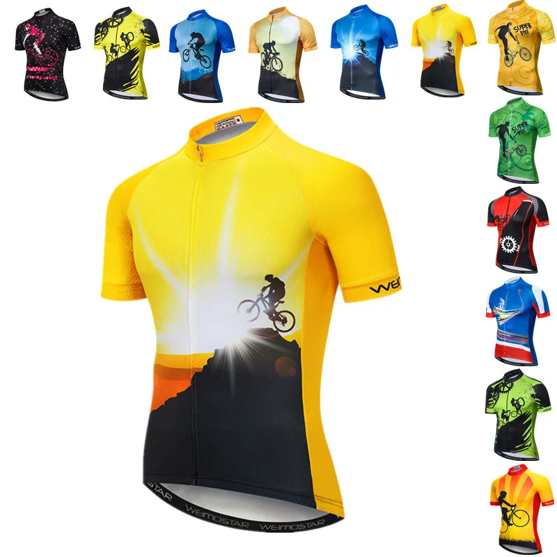 Weimostar Summer Riding Cycling Jersey Shirt Men Pro Team Mountain Bike Clothing Maillot Ciclismo Quick Dry MTB Bicycle Jersey