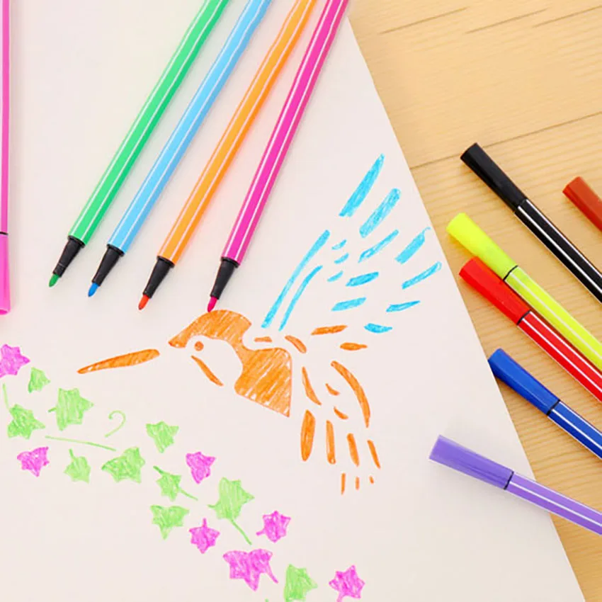 12pcs/set Washable Watercolor Pen Children Painting Non-toxic Color Mark Painting Children Art Supplies DIY Scrapbooking Paint