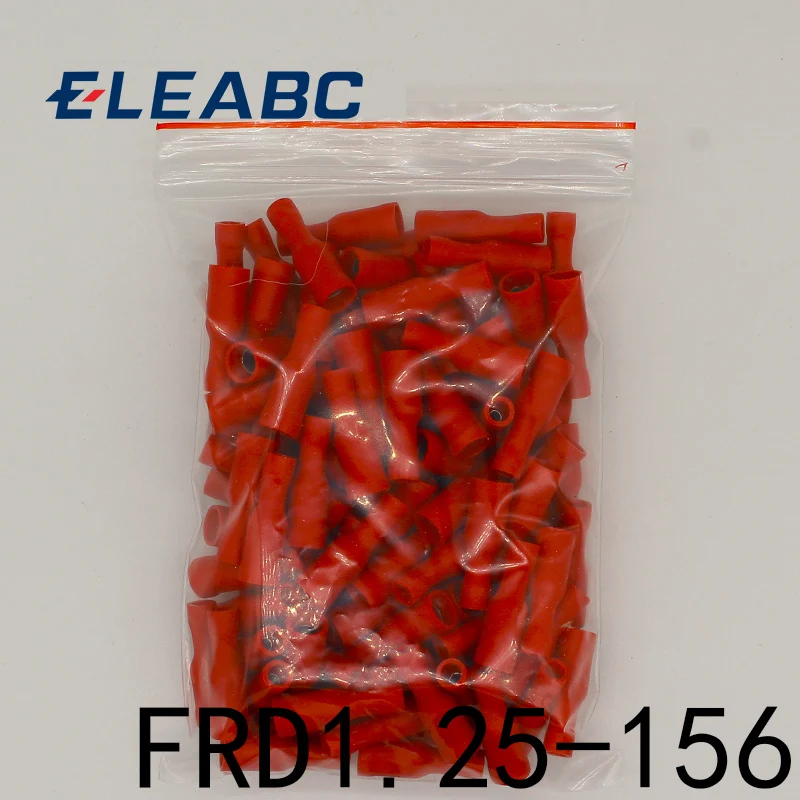 FRD1.25-156 FRD1-156 100PCS Bullet Shaped Female Insulating Joint Wire Connector Electrical Crimp Terminal AWG22-16 FRD