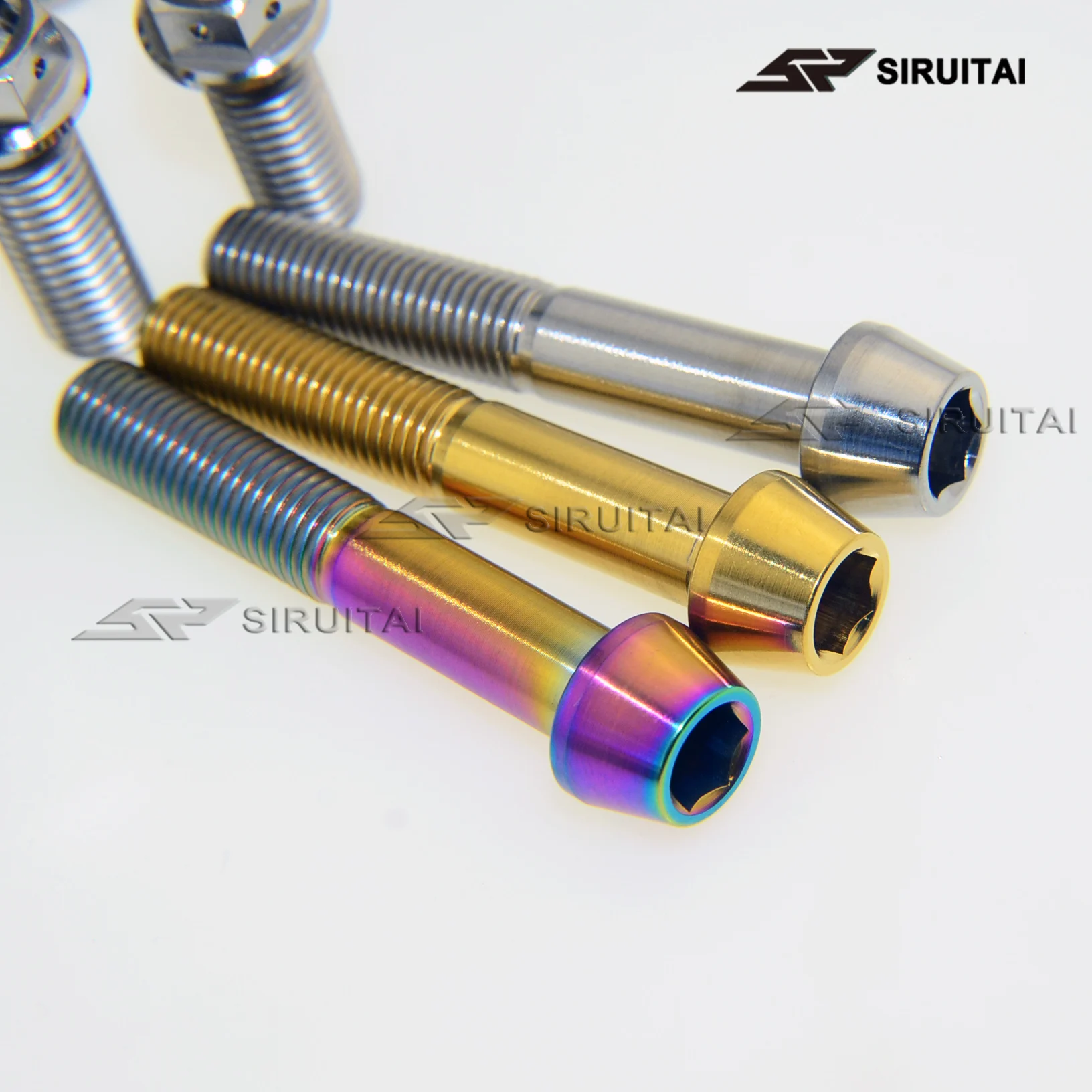 Titanbolzen GR5 Flanschkopf Innen- und Außensechskant M8 M10x20-90mm Motorrad-Umbau-Bolzen Reparatur-Ersatzschraube – Detail 2