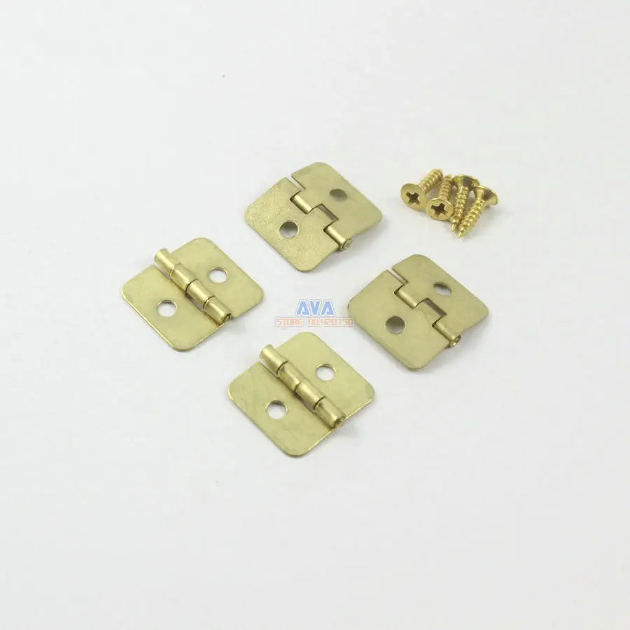 100 Pieces Gold Jewelry Box Hinge Furniture Hinge Small Hinge 16x14mm with Screws