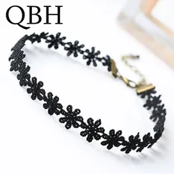 NK715 Fashion Hot Tattoo Punk Collares Vintage Love Lace Flower Necklace Choker For Women Chain Jewelry Statement Collier