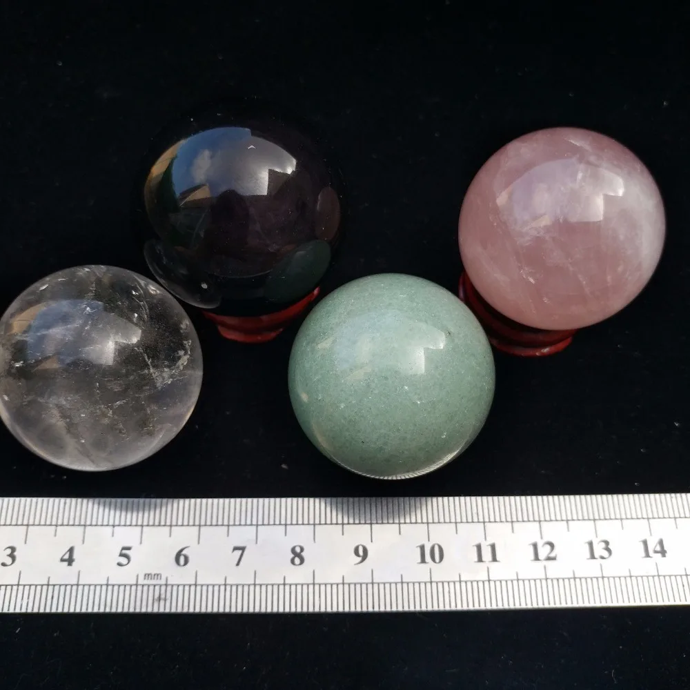 30-40mmNatural Crystal Ball Rose Quartz Obsidian Aventurine Sphere Reiki Healing Stone Home Decoration Exquisite Gifts Souvenirs