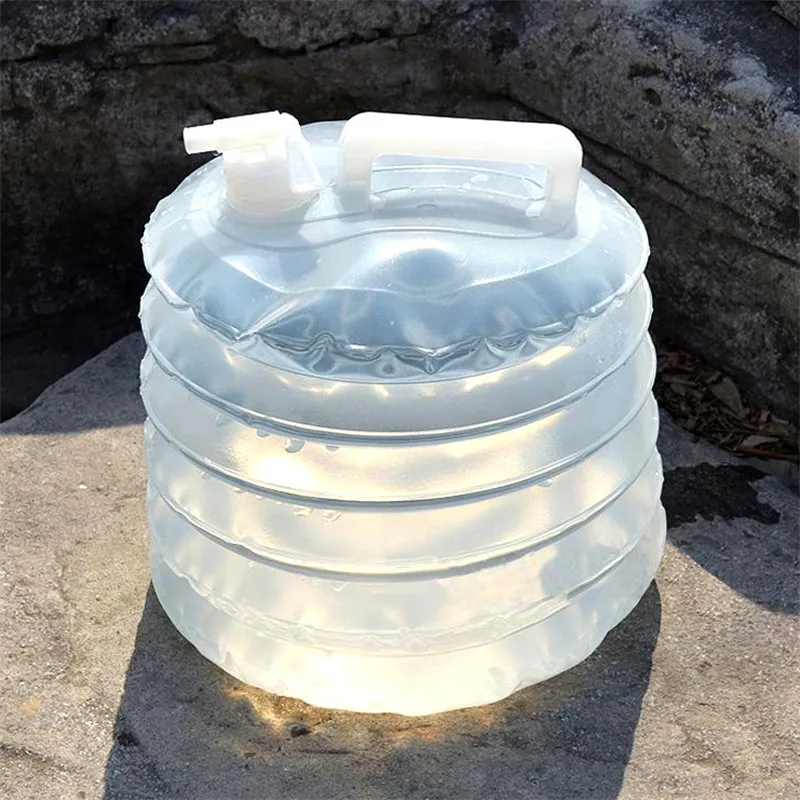 Portable Outdoor car camping Plastic folding bucket PE compression expansion bottle kettle foldable collapsible water bucket