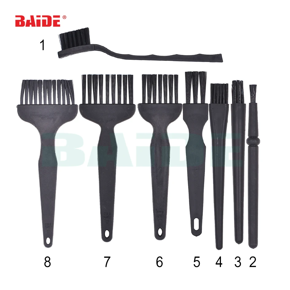 8Pcs ESD Safe Anti Static Brush Set Detailing Cleaning Tool for Mobile Phone Tablet PCB BGA Repair Work 200sets/lot