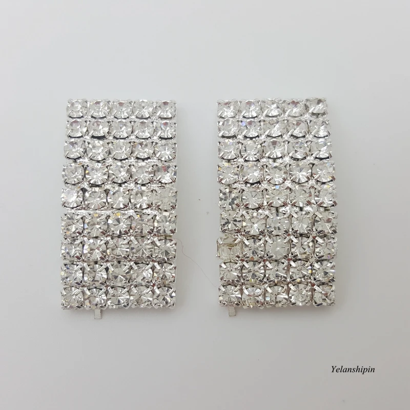 

30pcs/lot Chic Silver Clear Metal Crystal Buttons For Girls Hair Accessories Alloy Rhinestone Buttons For Headband Clips Bows