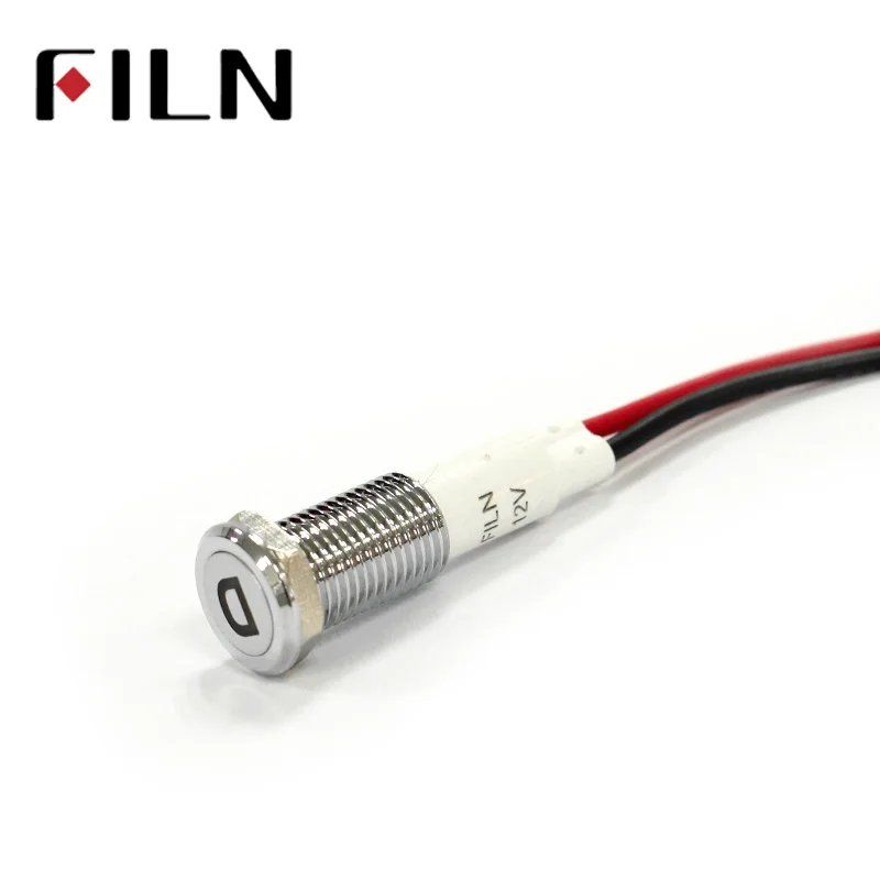 Filn lâmpada led de 10mm 50 peças, painel de luz de aviso led 12v para carro barco instrumento de luz piloto com símbolo