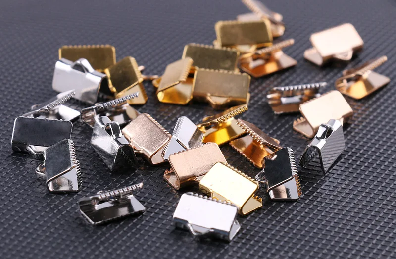 Copper DIY 10mm Jewelry Findings Accessories Vintage Textured End Caps Crimp Beads Clasp fit jewelry making