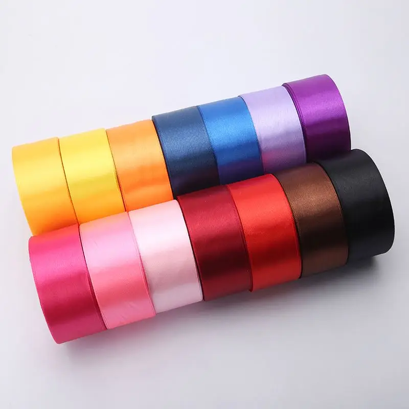 Hot sale 50mm single face Satin Ribbon DIY Webbing Decoration Gift Christmas  Packing Belt Ribbons more colors (25 yards/roll)