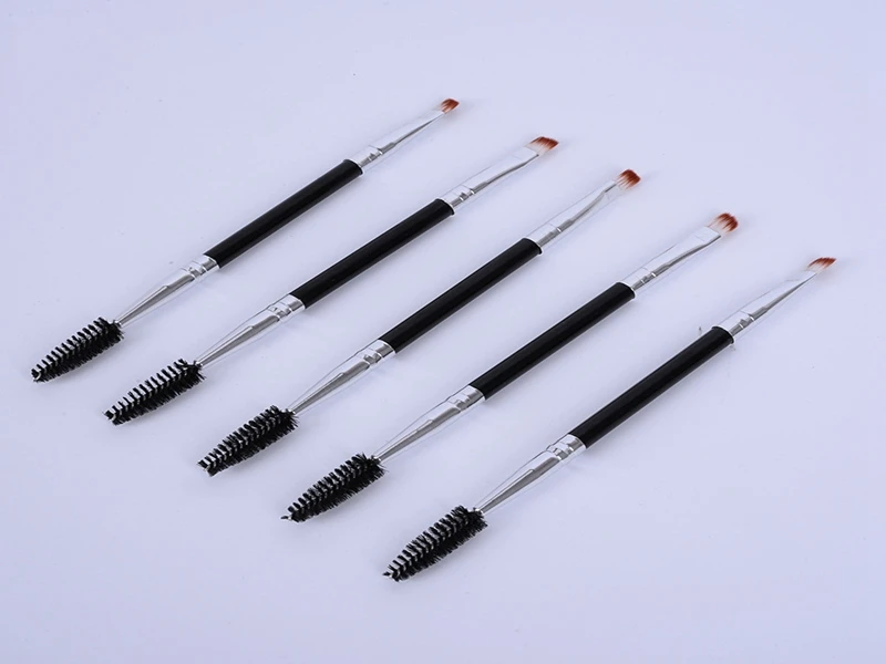 Wholesale 500pcs Excellent Double Ways HappyMakeup Eyebrow Mascara Wand Cosmetic Brush Applicator Double Ended Single Brush Tool