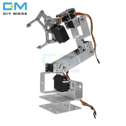 Manipulator ROT3U 6DOF Aluminium Robot Arm Mechanical Robotic Clamp Claw for Arduino Silver