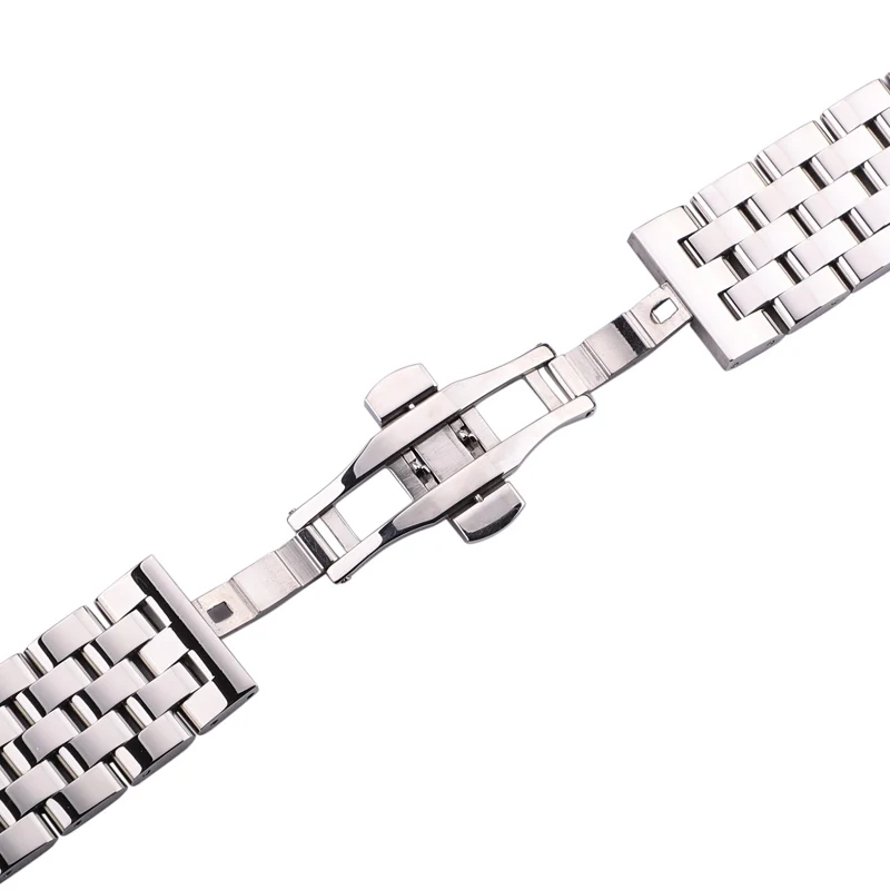 Solid Stainless Steel Watch Band Bracelet Men Women Silver Black Rose Gold Watchbands 20 22 24 26mm Metal Strap Deployment Clasp