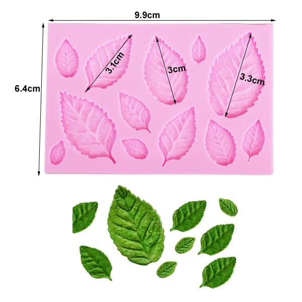 M961 Rose Leaves &Maple Silicone Mold Epoxy UV Resin Candy Polymer Clay Fondant Mold Cake Decorationg Tool Flower GumPaste Mould