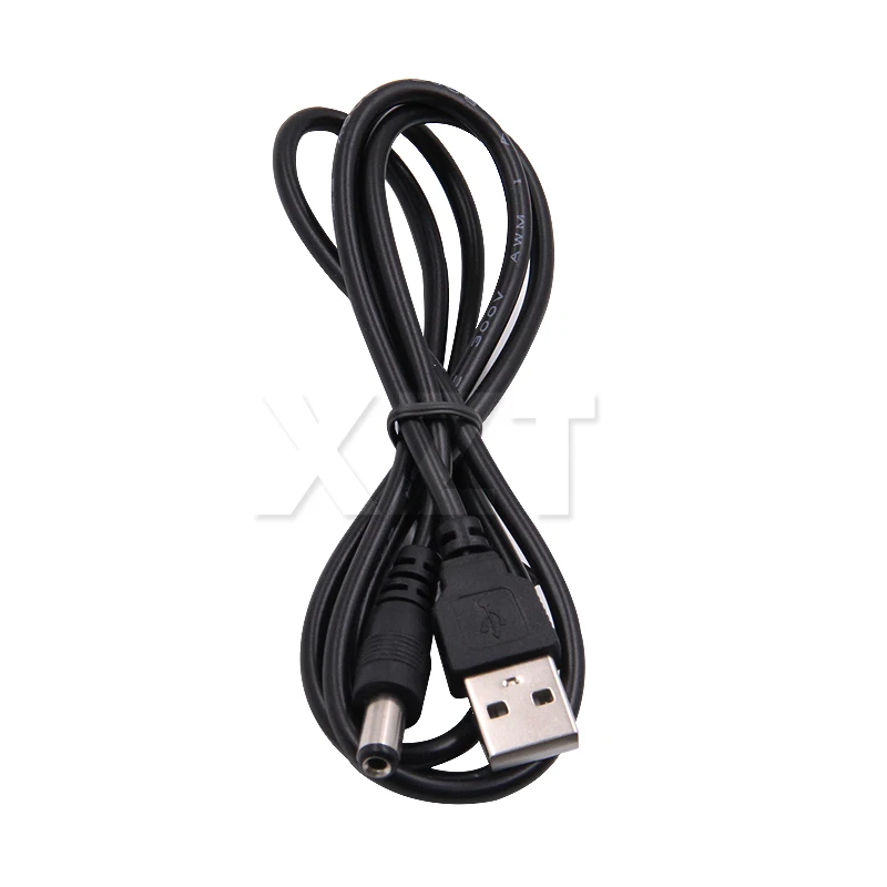 USB Port To 5.5 X 2.1mm 5V DC Barrel Jack Black Power Cable Connector 1M For Small Electronics Devices