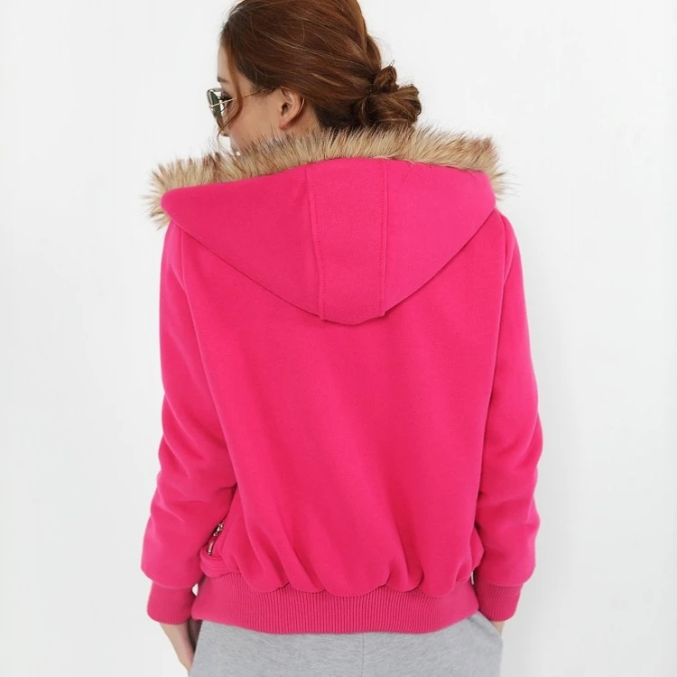 5XL Wholesale Winter Coat Sweatshirt Hoodies Fur Hooded Outwear Women Clothing Cardigans Thick Coat Jacket C5410