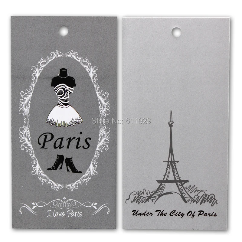 

garment tag/hangtag/ garment labels/garment sticker/printed tags Free Shipping drill hole+Glue needle