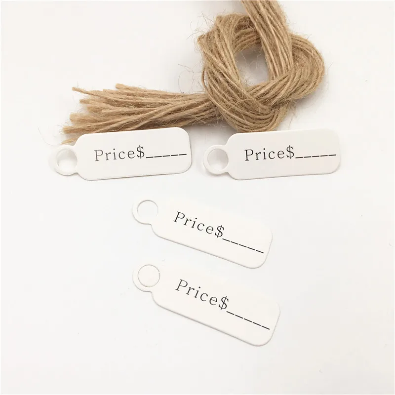 

150Pcs/Lot 4.5x1.5cm New Arrival Pricing Tags Vintage Brown White 2 Color Paperboard Card Labels Impress Price Dotted Line Tags