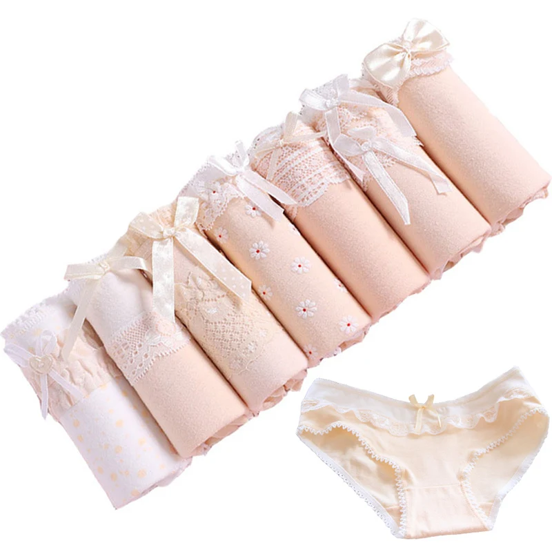 

7Pcs/lot Underwear Women's Panties Sexy Cotton Briefs Seamless Underpant Solid Calcinhas Girl Panty Ladies Lace Panties Lingerie