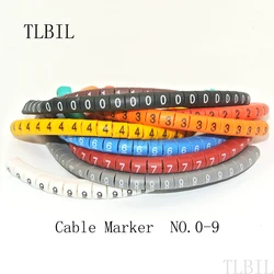 500pcs EC-0 Cable Wire Marker 0 to 9 For Cable Size 1.5mm2 Colored