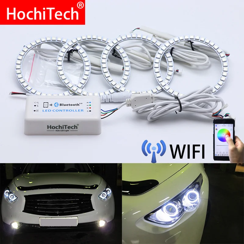 

Wifi Wireless RGB Multi-Color LED Angel Eye Rings Day Light DRL for Infiniti FX QX70 FX35 FX37 FX50 2009 2101 2011-2013