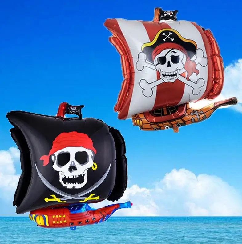 Pirate Ship shaped Foil Balloon Pirate Skull Crossbones Foil Balloons Halloween Party diy decorations children gifts toy