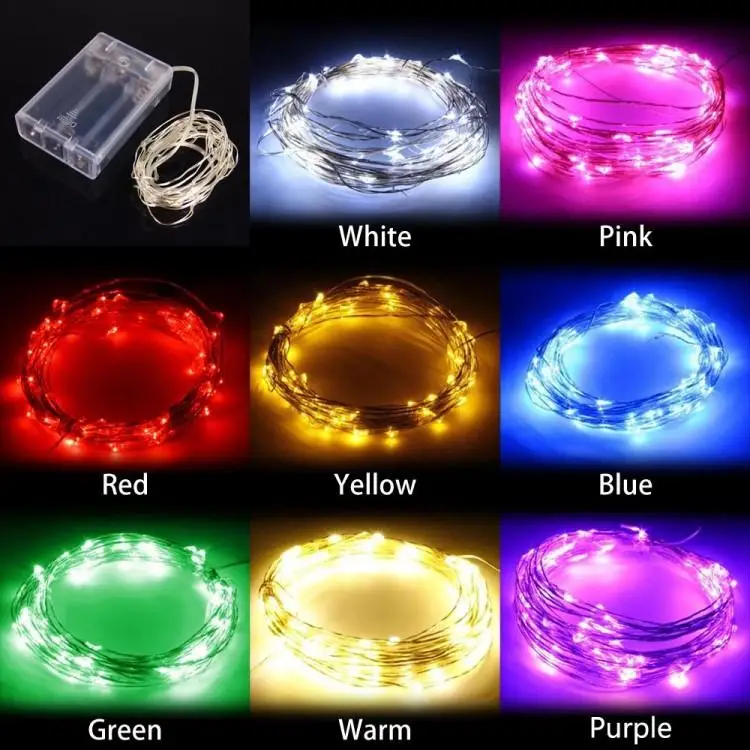 

2 Meters Silver Wire 20 LEDs Micro Fairy String Light With Battery Box Set For Wedding Xmas Birthday Party Decoration Free Ship