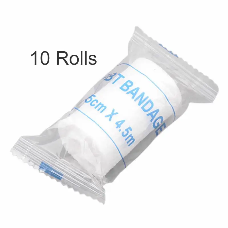 10 Rolls Gauze Bandage Medical Grade Sterile Braces Supports First Aid Wound Dressing Stretched Personal Health Care